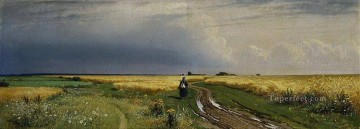 Plain Scenes Painting - the road in the rye 1866 classical landscape Ivan Ivanovich plan scenes